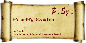 Péterffy Szabina névjegykártya