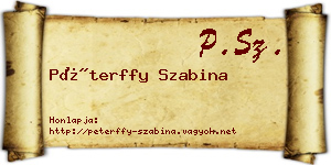 Péterffy Szabina névjegykártya